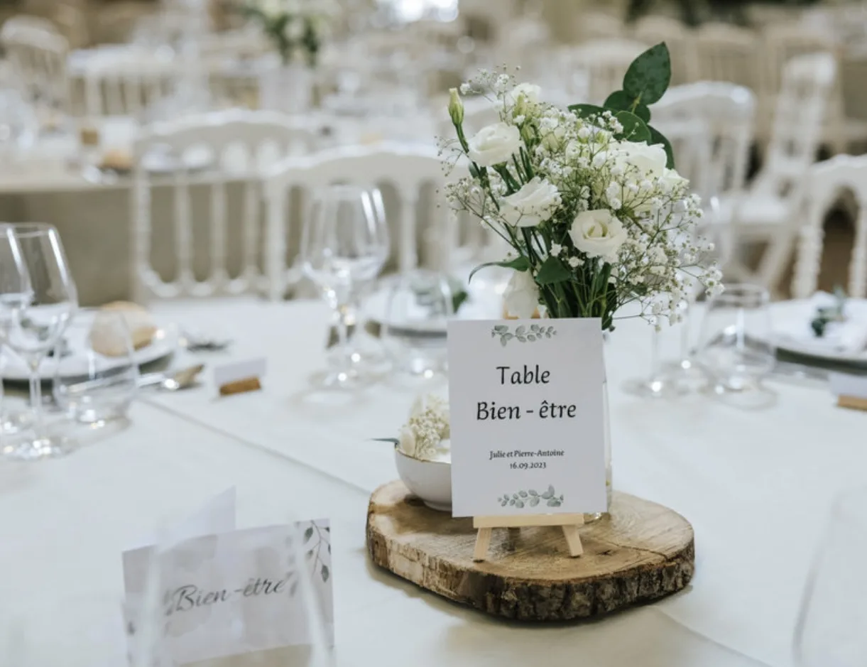 Décoration de table personnalisée — Domaine de La Ruade